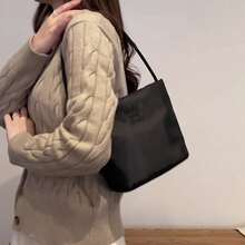 新款女士水桶包，简约休闲百搭手提包，尼龙材质女士单肩包，腋下包 - 彩色 - 查看 3