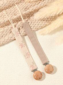 2pcs Personalized Baby Pacifier Clip Cute Polka Dot Print Customized Patterns For Boys And Girls, Custom Baby Pacifier Clip Universal Soothing Clip, Suitable For Halloween, Baptism, Thanksgiving, Christmas Giftsbaby Shower Family Decorations Gifts - Multicolor - View 14