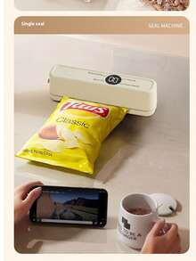 1pc Portable Vacuum Sealer Machine - 3-In-1 Handheld Electric Vacuum Sealer And Sealing Machine With Food Vacuum Bags And Vacuum Seal Zipper Bags - Multicolor 3 - View 4