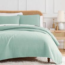 Full/Queen Quilt Bedding Set, Microfiber Quilts Queen Size, Coverlet, Stain & Pet Hair Resistant Bedding, Full Size Bedspread With 2 Pillow Shams, Bone, 2025 - 04 - 藍色 - 查看 10