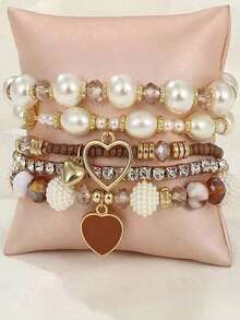 Beaded Bracelets, Fashion Multilayer Wrist Bracelet Set For Women - Nhiều màu - Xem 8