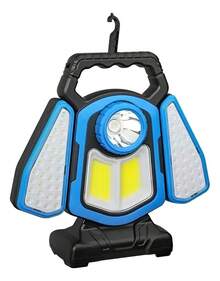 Lámpara LED Portátil Recargable y Solar 3 en 1 con Luces Plegables Súper Brillantes para Camping, Emergencias, Picnic y Actividades al Aire Libre con Mango Ergonómico, Múltiples Modos de Iluminación y Resistencia al Agua - Negro - Ver 6