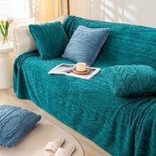 Sherpa Throw Blanket(Without Pillows)-3D Stylish Design Super Soft Cozy Blanket Thick Plush Fluffy Blankets For Teen Girls Women Couch Bed Sofa Chair Men Boys Gift(Mustard Yellow,50"X65") BC05BFJ23 - Màu xanh ngọc lam (không có gối) - Xem 4