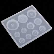 新款DIY手工树脂纽扣模具硅胶穿孔吊坠纽扣滴管模具家用烘焙蛋糕装饰模具粘土工具圣诞礼物