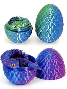 2/3 Stücke 30cm Schlangen Statue mit Locken - 3D gedrucktes Schlangen Spielzeug mit Schlangen Ei, mythisches Geschöpf Design, Dekoration für Zuhause, Stressabbau Spielzeug, geeignet für Weihnachten, ab 14 Jahren (zufällige Augenfarbe), Fidget Toy, 3D gedruckte Tiere - Schlange Viper, 3D Schlange, Mini 3D gedruckte Tiere, 3D gedruckte Schlangen, 3D gedruckte Schlange mit Ei