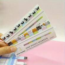 150pcs/Pack Cute Cat Theme Sticky Notes Set, Cartoon Design Rectangular Memo Pads, Daily Office Organization Sticky Papers, Bookmarks & Memo Essential, Office Supplies