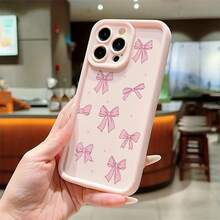 Funda de Teléfono Moderna y Elegante Gaozhu con Lazo Rosa y Flor de Cerezo, Funda Protectora de TPU a Prueba de Golpes de Cobertura Completa y Precisión, Compatible con Apple  6/7/8/X/Xs/Xr/Xs Max/11/12/13/14/15/16 Pro Max, Funda Iph Pro Max, Funda Iph Pro, Funda Iph, Fundas Protectoras de Diseñador Lindas y Femeninas para Mujeres - 1 pieza - Ver 7