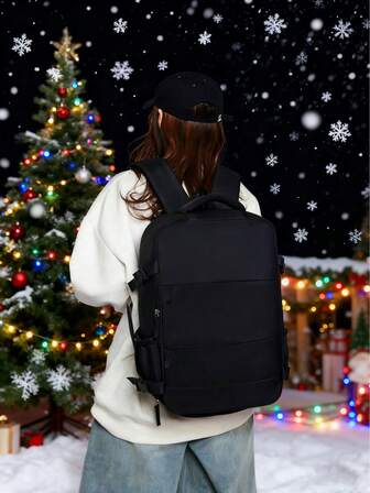 1 件大容量背包带鞋隔层，休闲背包，便携式笔记本电脑背包，徒步旅行背包，户外背包，运动背包，学生背包