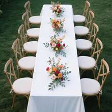 1 件装多用途白色桌布，适用于节日聚会、家庭派对、酒店、餐厅、团体活动、甜点桌、咖啡桌、餐桌铺面。 - 白色 - 查看 3