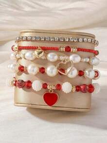 Beaded Bracelets, Fashion Multilayer Wrist Bracelet Set For Women - Nhiều màu - Xem 6