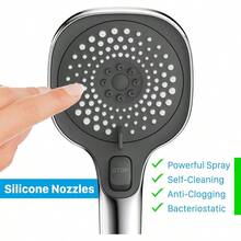 RV Shower Head With Hose And On Off Switch, 3-Spray Camper Water Saving And High Pressure Shower Head With Hose For RV, Camper, Van, Travel Trailer, Motorhome And Boat, Matte Black - 鉻色/深灰色 - 查看 1