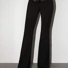 X Ludmilla  ICON Women's Fashionable Retro Contrast Color Block Print Flare Pants - 彩色 - 查看 2