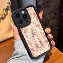Virgin Mary Phone Case Religious Art Style For IPhone 17 16 15 14 13 12 11 Plus Pro Max. A Spiritual And Classic Design Perfect To Show Faith And Devotion. A  Gift Of Inspiration. - Black - View 12