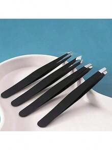 4 件装专业眉镊套装 - 不锈钢精密镊子，适用于面部毛发、内生毛发和刺的去除（黑色），价格实惠，情人节礼物，廉价商品，旅行必备，旅行用品，房间装饰，情人节礼物，便宜货，房间，1 美元商品，度假必备，女士礼物，卧室，情人节，99 美分 - 黑色 - 查看 5