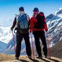 5-Section Folding Ultralight Adjustable Telescopic Trekking Poles, Suitable For Hiking, Walking, And Assisting The Elderly; Durable Mountaineering Accessory; Outdoor Walking Aid. - 棕色 - 查看 7