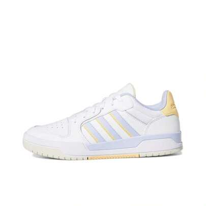 Adidas 阿迪达斯 Neo Entrap 舒适低帮女式运动鞋，白色/黄色/紫色