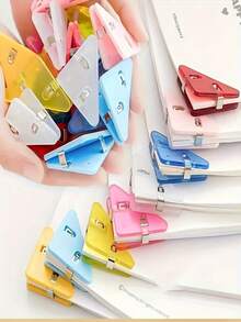 5 Stücke multifunktionales Büro Dreieck Bücherregal - rutschfester Kunststoff Aktenhalter, strapazierfähiges Kunststoffmaterial geeignet für Schreibtisch oder Regalaufbewahrung