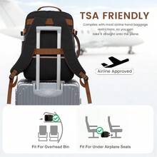 LOVEVOOK 40L Travel Backpack For Women And Men Large Carry On Backpack For Airplanes With 3 Packing Cubes TSA Personal Item Travel Bag Fits 17" Laptop Waterproof Travel Essentials Airline Approved - Blackbrown - View 5
