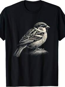 Sparrow Bird Graphic Art Design T-Shirt - Style 7 - View 1