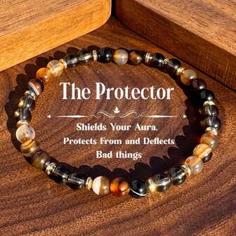 Pulsera hecha a mano con ágata de Botsuana y cuarzo ahumado, adecuada para hombres y mujeres, regalo para vacaciones