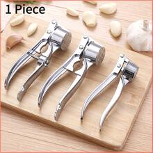 Premium Exquisite Stainless Steel Garlic Press - Manual Design, Easily Crush Garlic And Ginger, Durable And Sturdy, Suitable For Daily Home Kitchen Quick Cooking, Easy To Clean Without Electricity, Ergonomic Handle Enhances Comfort