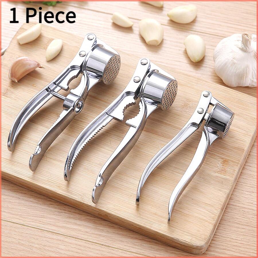 Premium Exquisite Stainless Steel Garlic Press - Manual Design, Easily Crush Garlic And Ginger, Durable And Sturdy, Suitable For Daily Home Kitchen Quick Cooking, Easy To Clean Without Electricity, Ergonomic Handle Enhances Comfort