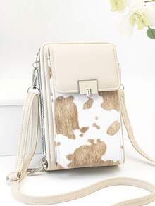 New Messenger Bag Multi-Function Large Capacity Double Layer Zipper Mobile Phone Wallet Fashion Simple And Delicate Graphic Design Casual Holiday And Dating For Women Money Wallet Mini Wallet Purse Wallet Small Wallet - Beige - View 2