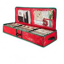 Caja de pañuelos de gran capacidad para debajo de la cama - Puede contener 24 rollos de papel higiénico, material de plástico duradero con bolsillo forrado, adecuado para almacenar regalos de Navidad, decoraciones y suministros navideños | Caja de almacenamiento negra con estilo | Material de plástico duradero para el almacenamiento de papel higiénico y el empaquetado de regalos - Multicolor - Ver 9