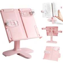 ¡RecomendadoAtril para Libros Multifuncional, Soporte para Libros para Lectura, Atril para Partituras, Porta para Libros Cocina con Clips Elásticos para Páginas para Partitura de (Blanco)¡Top de Temporada - ROSA - Ver 9
