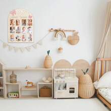 蝴蝶结一周岁照片板，记录宝宝一周岁生日的12个月里程碑，适合女宝宝一周岁生日装饰（粉色），一周岁生日女宝宝一周岁生日用品 - 多色3 - 查看 5