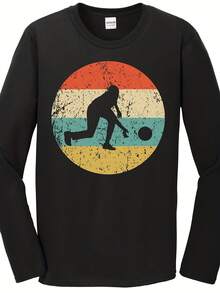 Bowling Shirt - Vintage R Bowler Long Sve T-Shirt - Bowling Icon Shirt - 款式6 - 查看 1