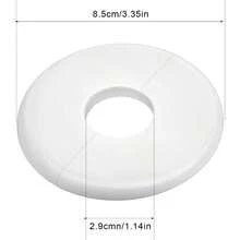 2Pcs Round Wall Split Flange, Plumbing Cover Plates Self - Adhesive Faucet Escutcheon Plate ABS Flange Cover Faucet Decoration Accessories 29mm Design - 最初的 - 查看 2