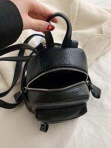 2025新款时尚迷你背包，多功能个性化设计，适合旅行和学生使用。 - 黑色 - 查看 4
