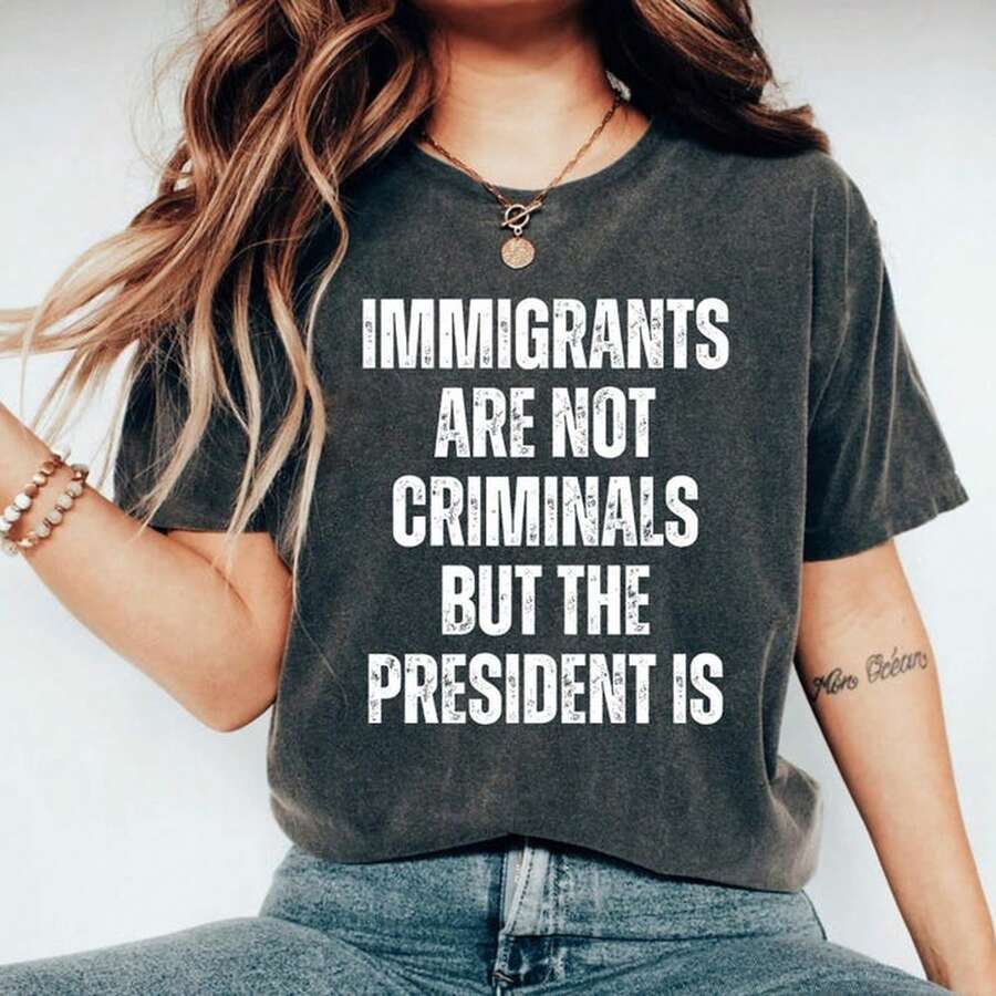 Pro Immigration Shirt,  Shirt, Democrat Shirt, Sarcastic Shirt, Activist Shirt, Political Short, Wo Righshirt, Human Righ.JPG - Black - View 1