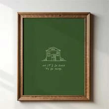 1 pieza Impresión verde "Bueno estar en casa", arte de pared, impresión artística, idea de regalo, estética, decoración de pared, pósteres de estilo minimalista moderno, decoración de sala de estar y habitación, decoración de baño, regalo ideal, sin marco - Multicolor - Ver 10
