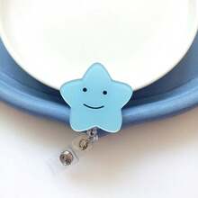 1pc Nurse Badge Clip, Cute Star Transparent Retractable Clip, Easy Clip-On Employee ID Badge Holder - Multicolor - View 9