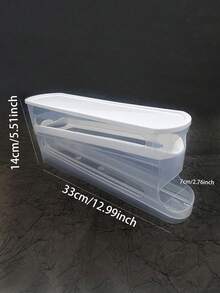 双层滚动式鸡蛋收纳架 - 食品级塑料材质，节省空间，透明设计，方便取用鸡蛋，防止破损，梯形设计，冰箱鸡蛋架 - 彩色 - 查看 5