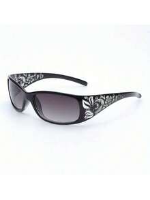 Fashion Women's High-End Oval Glasses - Lenses, Lightweight And Durable Black Floral Pattern Frame, Suitable Casual And Formal Occasions, Includes Cleaning Cloth, Fashion Accessories, Elegant Design, High-Quality Decorative Glasses, Must-Have Enthusiasts, Exquisite Style, Premium Lenses DJKF - 黑色 - 查看 9