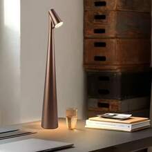 Rechargeable LED Desk Lamp - Matte Black Dimmable Touch Control Desk Light, Suitable For Home Office, Living Room, Bedroom Decor, Rechargeable Desk Lamp, Bedroom Lighting, Modern Design, Durable Plastic