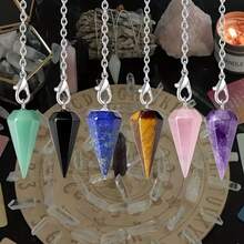 1pc/3pcs/5pcs Natural Crystal Dowsing Set, Includes Natural Amethyst, Rose Quartz, Clear Quartz, Tiger Eye, Obsidian, Healing Crystals, Quartz, Spiritual Gemstone For Divination