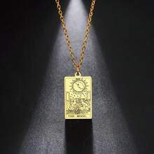 TEAMER Stainless Steel Tarot Cards Necklace Vintage Tarot Jewelry Good Luck Amulet Pendants For Women{Inchcolor_nameinch:InchGold-THEMOONinch} - 黃金-THEMOON - 查看 7