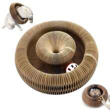 2件装互动猫玩具，带内置魔幻风琴扬声器的猫抓板，有助于缓解猫咪无聊。采用瓦楞纸板制成，可包装和拉伸。 - 彩色 - 查看 9