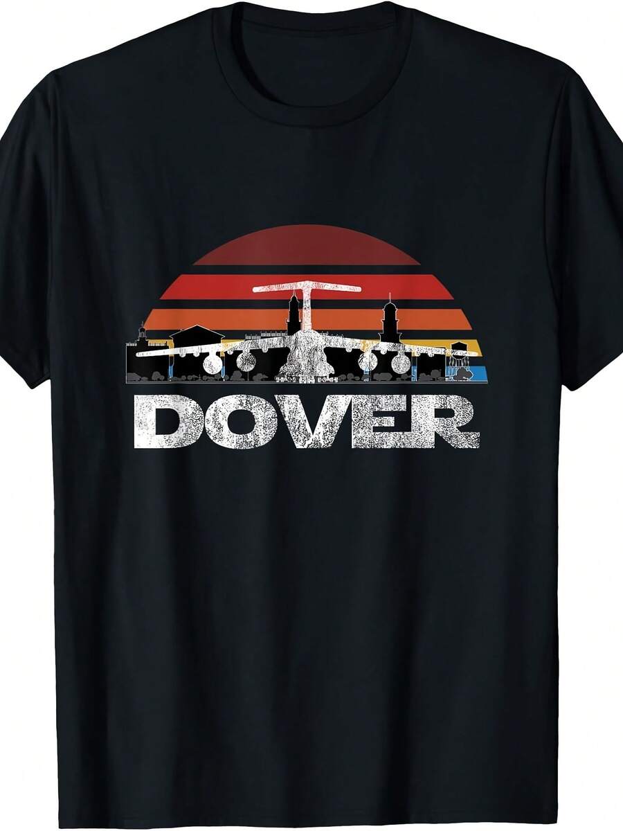 C-5 Galaxy Vintage Sunset Airlift Cargo Airplane T-Shirt - 款式1 - 查看 1