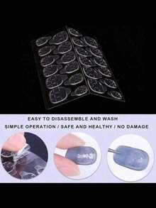 360pcs (15 Sheets) Double Side Gel Nail Glue Press On Nails Double Sided Nail Adhesives Sticky Tabs Nail Glue Sticker Nail Stickers - 軍綠色 - 查看 2