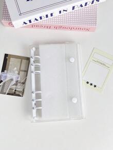 1pc A6 Size Portable Transparent Loose Leaf Binder, 10pcs Refill, Can Be Used As Transparent Sticker Book, Sticker Album, Photo Storage Bag, Album, Budget Planner, Diary, Notebook, Office Supplies - Multicolor - View 12