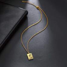 TEAMER Stainless Steel Tarot Cards Necklace Vintage Tarot Jewelry Good Luck Amulet Pendants For Women{Inchcolor_nameinch:InchGold-THEFOOLinch} - 黃金-THEFOOL - 查看 4