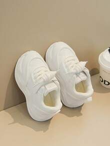 童鞋，女童运动鞋，新款春秋季男童厚底运动鞋，时尚女童运动鞋，软底幼儿休闲鞋 - 米色 - 查看 4