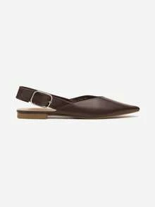 Elegant Pointed-Toe Slingback Flats - Women's Summer Casual Shoes - Brown - View 3