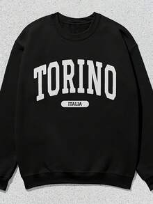 Torino Sweatshirt Italia Collegiate Crewneck Sweater Uni,Christmas Thanksgiving New Year Birthday Hoodie Gifts For Mom Dad Men Women Friends, Black Soft Fabric - 款式13 - 查看 1
