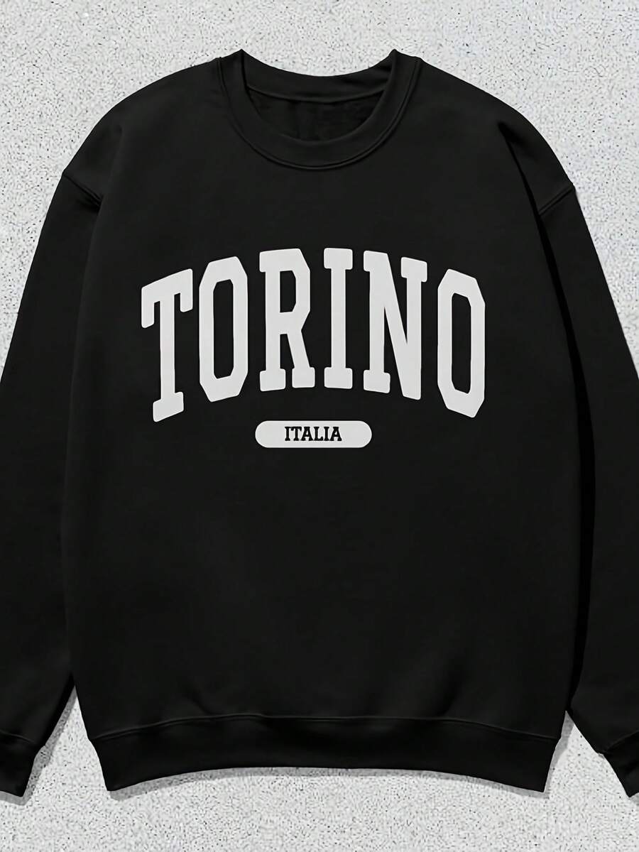Torino Sweatshirt Italia Collegiate Crewneck Sweater Uni,Christmas Thanksgiving New Year Birthday Hoodie Gifts For Mom Dad Men Women Friends, Black Soft Fabric - 款式13 - 查看 1